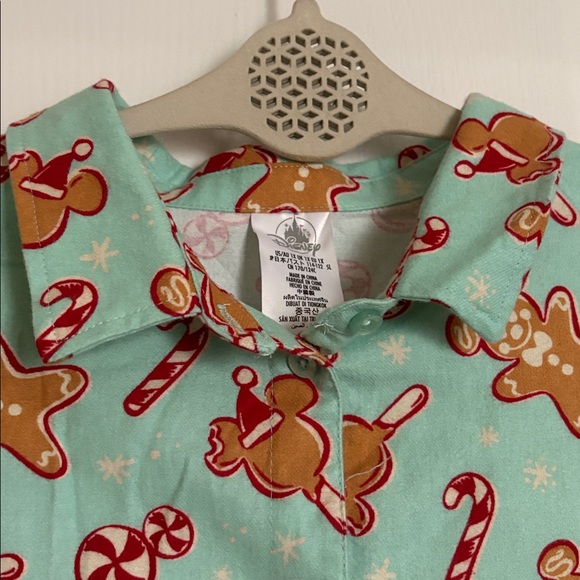 Disney Parks Mint Gingerbread  CandyCane Holiday Christmas Mickey Pajama  Set - Picture 5 of 10